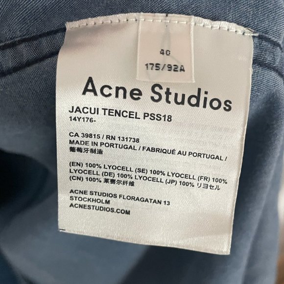 Acne Denim Shirt Dress - Size 40 - Picture 2 of 2